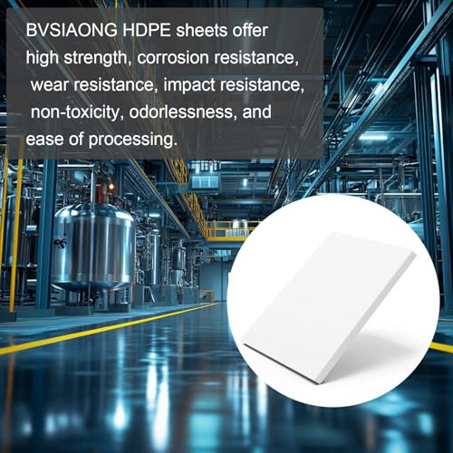 Image of HDPE Sheet 1 /2-24 inch x 36 inch High Density Polyethylene Sheets with Protective Film 1 /2 Thick HDPE Plastic Sheet Board Solid Plastic Block for Flat Panel DIY Projects Machining Home (White)