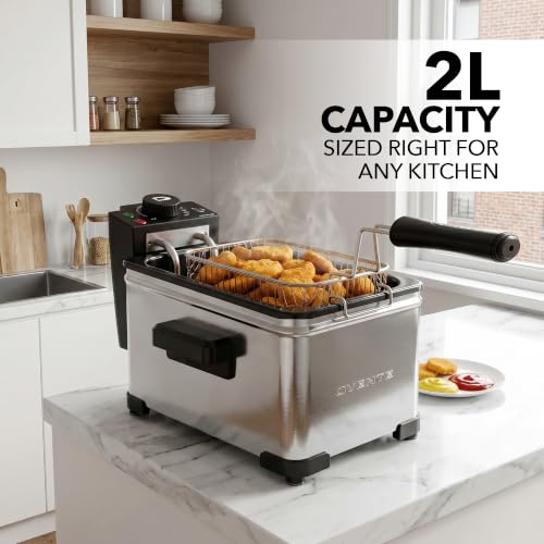 OVENTE Electric Deep Fryer, 2L Capacity, 1500W, Silver FDM2201BR - Image 4
