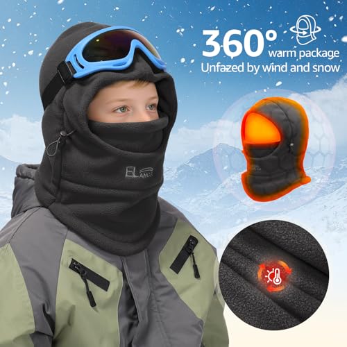 Winter Hat Balaclava Ski Mask Full Face Girls Boys Unisex Warm Comfort Soft Adjustable Snow Hat Cold Weather3