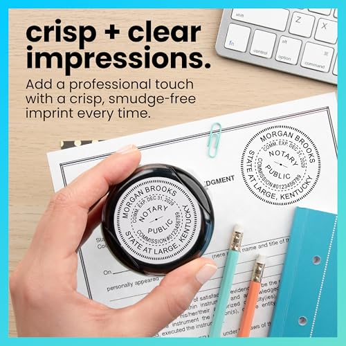 ExcelMark Notary Stamp for All 50 States - Official State Seal - Kentucky - Round - Image 3