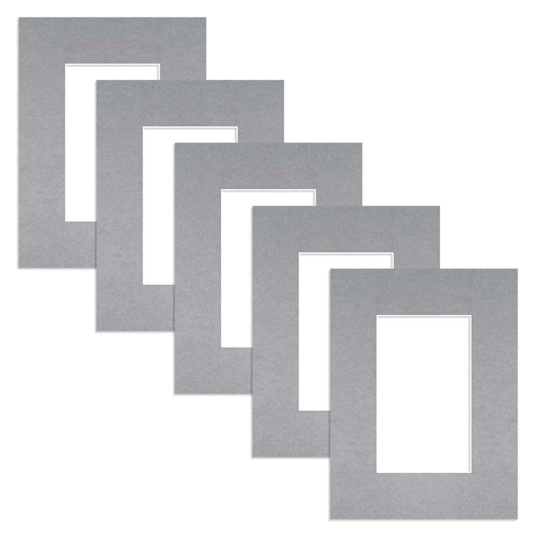 Alison Kingsgate 8X6 Silver Picture Mount for Frame - 5X3 Aperture - Pack 5 — image 1