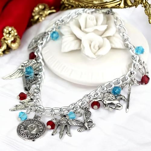 PRINCESS CUTENESS STORE Camp Half Blood Poseidon Olympian Demigod Chunky Charm Silver Tone Bracelet Annabeth Chase2