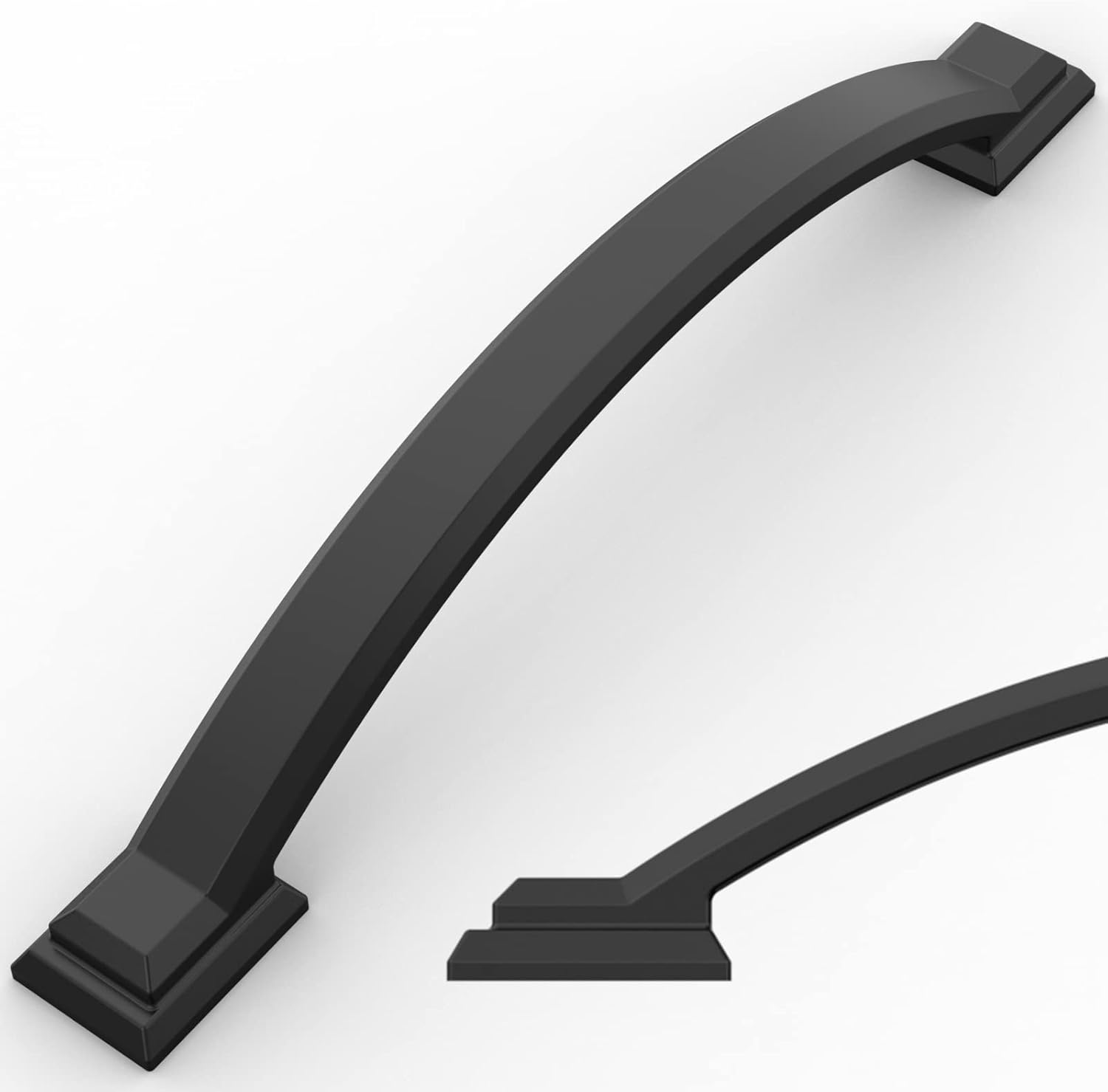 Amerdeco 10 Pack Matte Black Pulls 5 Inch(128mm) Hole Centers