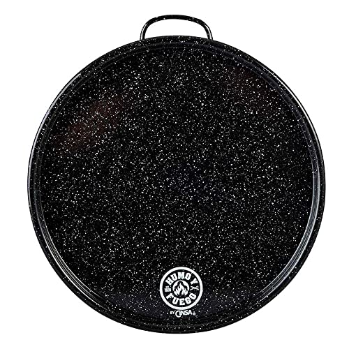 Catálogo de Cacerolas de peltre disponible en línea. 47 Cinsa Comal Redondo, Humo y fuego, Peltre ligero, Negro jaspeado (28 cm)