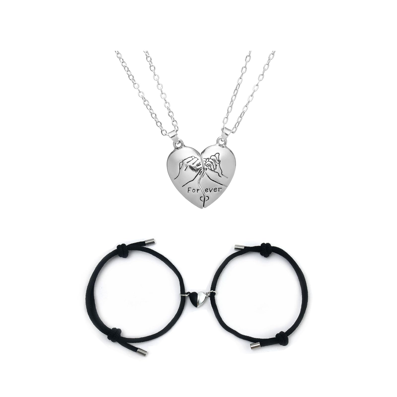 Stainless Steel His and Her Heart Lock Key Matching Puzzle Couples