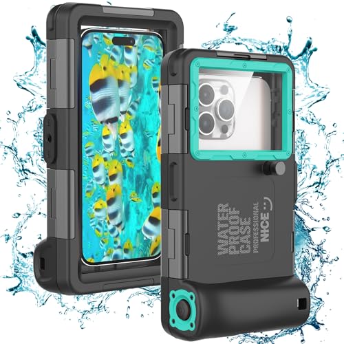 Nisso 2025 Underwater Diving Waterproof Phone Case for iPhone 17/16/15/14/13/12/11 Pro Max/XR/XS/X Galaxy S24/S23/S22/S21 Universal Waterproof Case for Snorkeling Photo Video (Blue)
