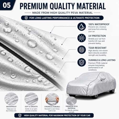 Image of Magic 6-Layer 100% Waterproof Custom Fit Car Cover for Grand Vitara (All Models) Silver | UV, Heat, Rain, Dust & Scratch Resistant | All Weather Outdoor & Indoor Full Body Car Cover