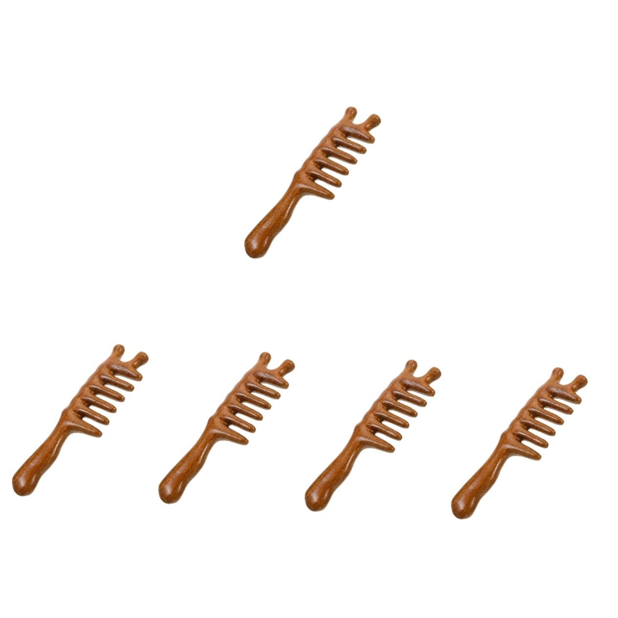 Healeved 5pezzi Pettine Massaggio Legno Con Denti Larghi Strumento Per Massaggio Capelluto e Stimolazione Del Capelluto Per Ricci e Lisci Per Festività e Occasioni Speciali