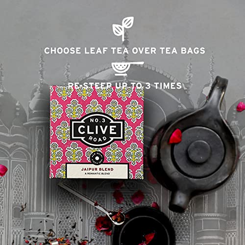 Image of Clive Road Chocolate Tea - 50+ Cups, Delicious Dessert Tea for Lovers, 100% Natural ~ Cocoa, Rose Petals & Oranges, No added Sugar, Brew as Hot or Iced, 100 g