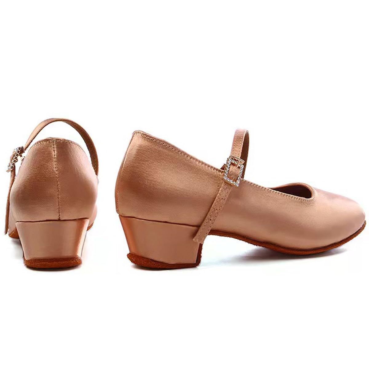 Zapatos de Baile Latino Mujer Cerrados Tango Zapatos de Baile Tango Salsa Bachata Moderno Vals con Tacón de 3.5cm Suela de Ante