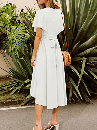 Curlbiuty A Line Dresses For Women Bridesmaid Dresses V Neck Chiffon Cocktail Dresses, White Xxl #TOP3