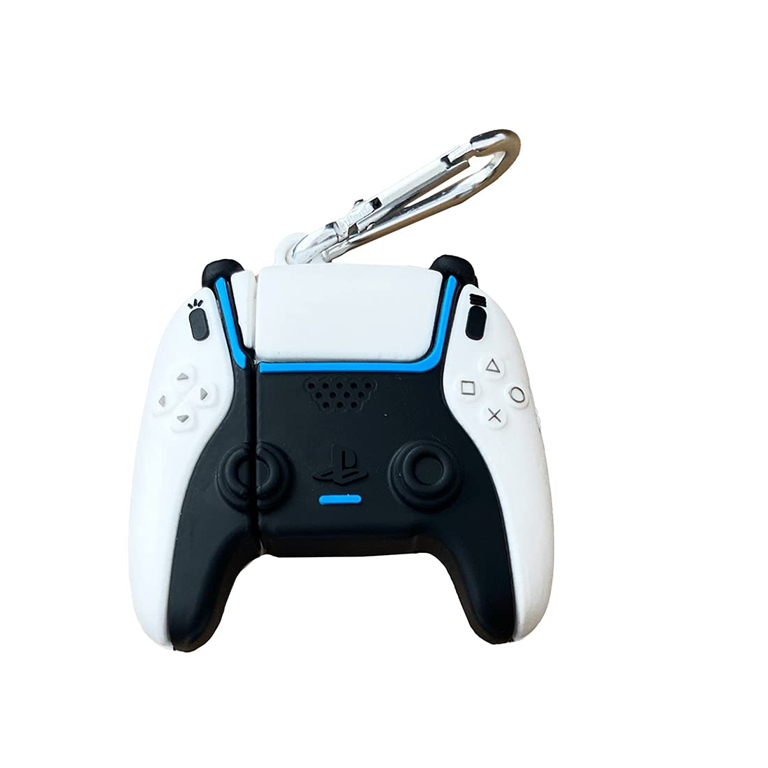 AirPod 1&2 Case Compatible Silicone Protective Cover Shockproof and Drop Resistant 3D Cute and Cool Design Pendant Keychain Skin Accessories, Suitable for Girls, Boys and Teenagers. (White Handle)