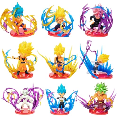 Image of Mallexo DBZ Action Figures Set 2PCs Dragn Bal Z Toys for Kids Animee Toy Set of Size 10CM for Car Dashboard, Decoration, Cake, Office Desk & Study Table Multicolor (S9)