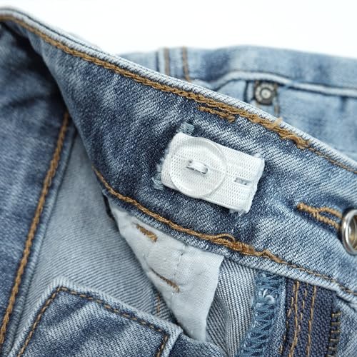 KIDSCOOL SPACE Girls Jeans, Split Hem with Dual Edges High Stretch Denim Flared Pants4