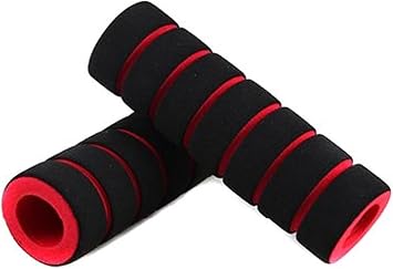 1 Pair Non-Slip Foam Handlebar Grips for Bicycle and Motorcycle Soft, Durable Sponge Grip Covers for Cycling, Road Racing, Brake Lever Protection Comfortable Handlebar Tapes Red