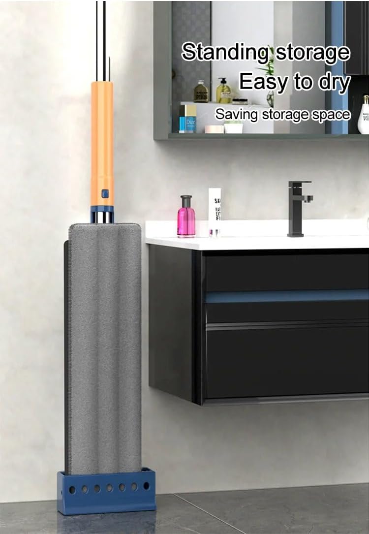 Microfiber Mop, Mop and Bucket with Wringer Set, 54" Adjustable Stainless Steel Long Handle with 6 Washable Microfiber Pads, 360 Rotating Dust Mop with Dewatering Scraper