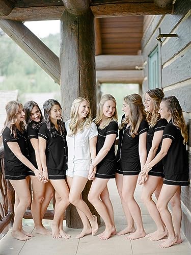 Womens Pajama Sets Short Sleeve Sleepwear Soft Button Down Nightwear Lounge Pj Set XS-XXL4