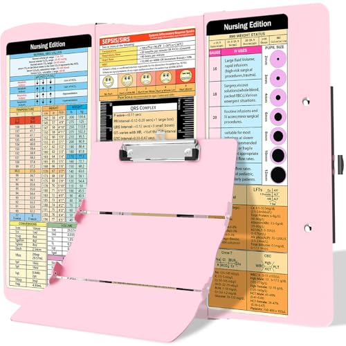 Nursing Clipboard Foldable Clipboard Medical: Edition Cheat Sheets Aluminum 3 Layers Foldable Clipboards Nursing Pocket Size Profile Clip Nurse Clipboards Notepad for Nurses Studen image 5