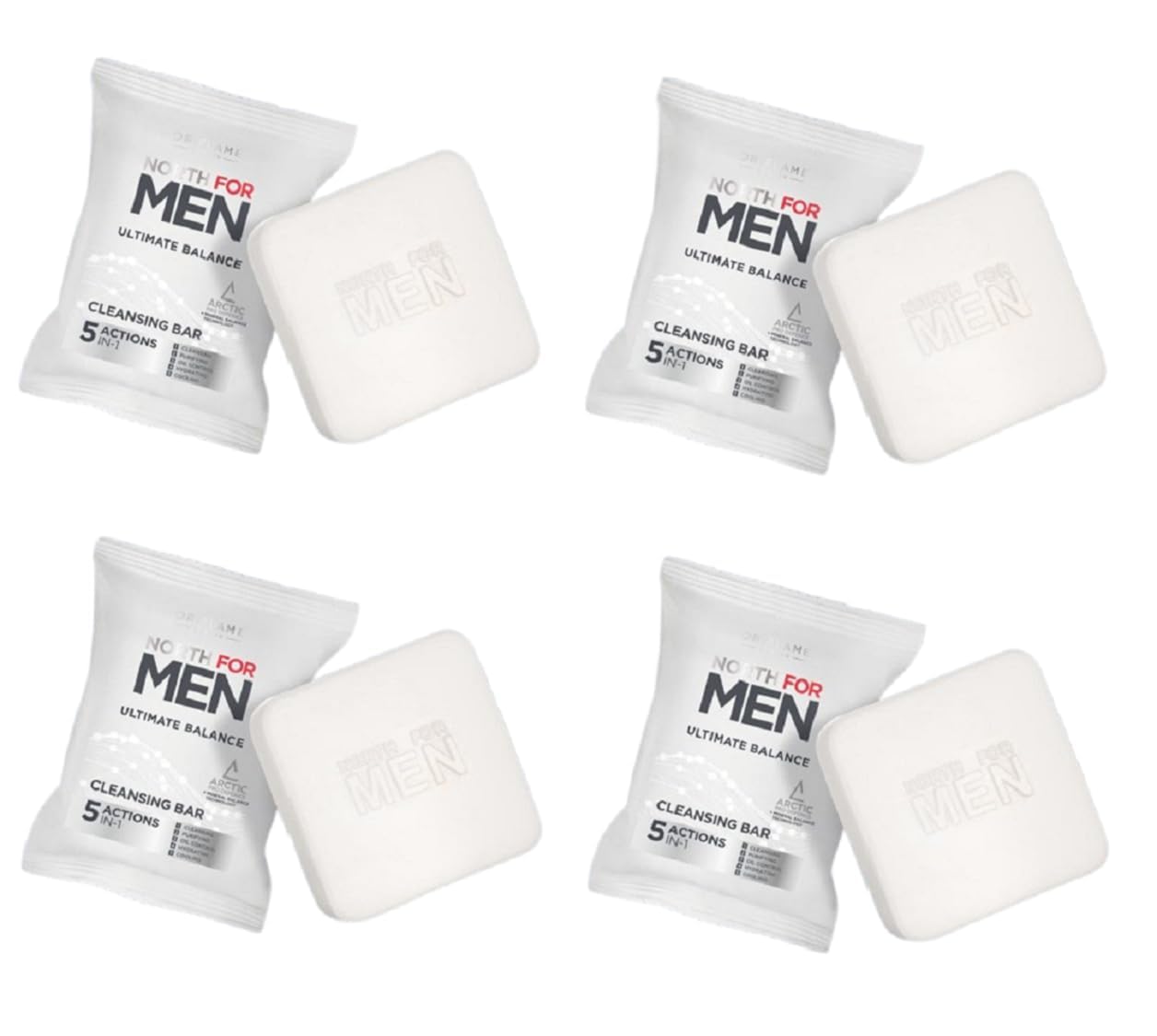 Oriflame North For Men - Cleansing Fairness Soap Bar, 100G Each (Set Of 4)