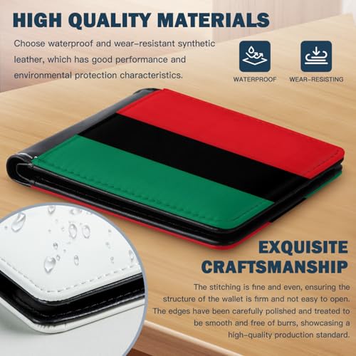 Pan African Flag Wallet Foldable Patriotic Leather Purse with Card Cash Holder for Men Women Travel Gift4