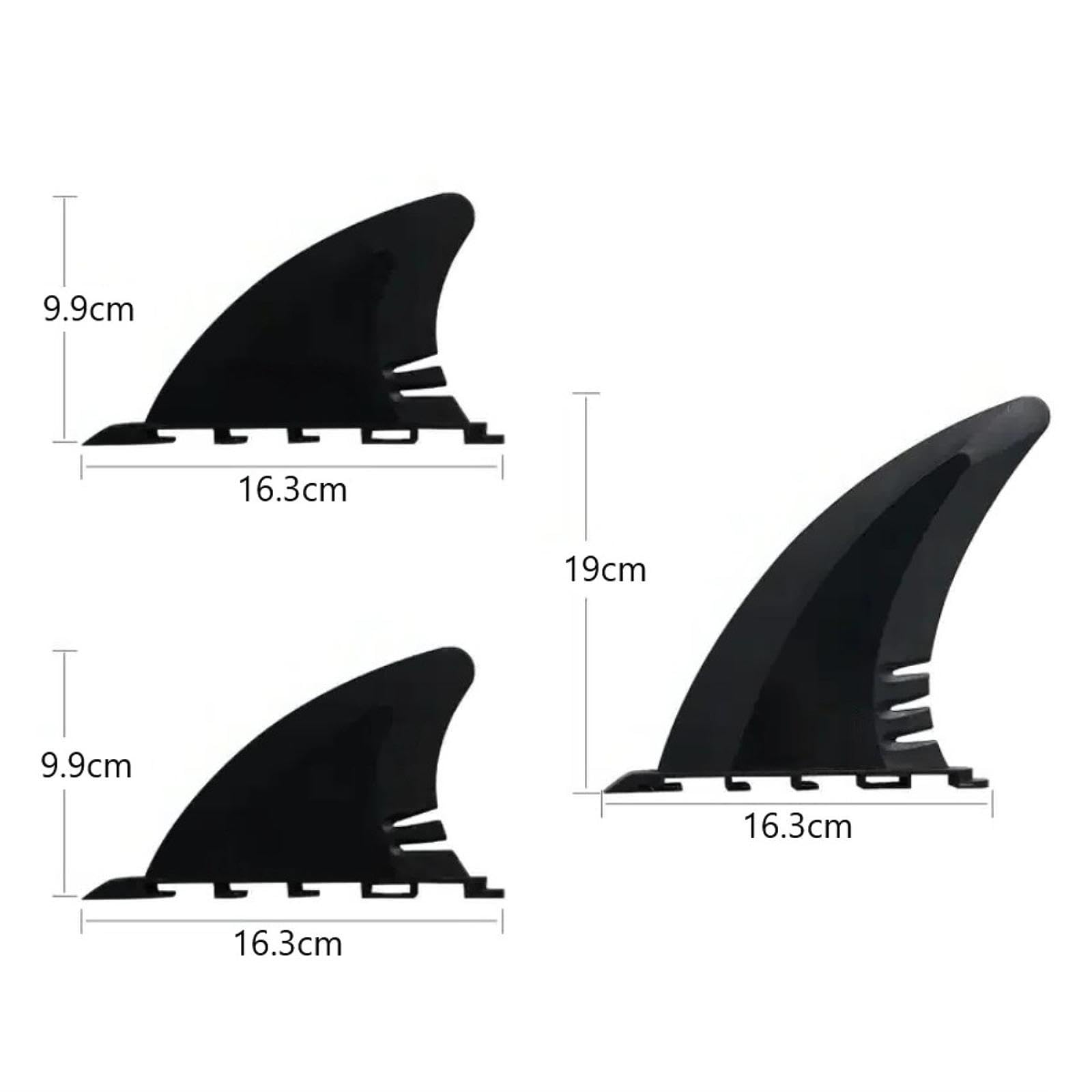 Lot de 3 Ailerons de Surf en PVC, Pièces de Rechange Légères et Universelles
