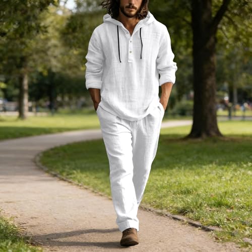 Ensemble de plage en lin homme anti-transpiration survêtement ample