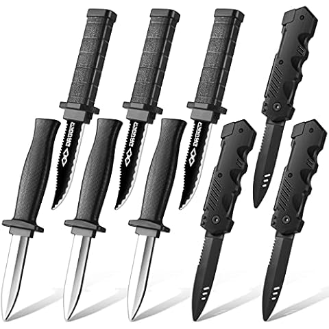 ZJoey 9 Pack Retractable Fake Knife Retractable Knife Halloween Props Fake Plastic Blades for Halloween April Fool's Party(9 Pcs Style A) Cover