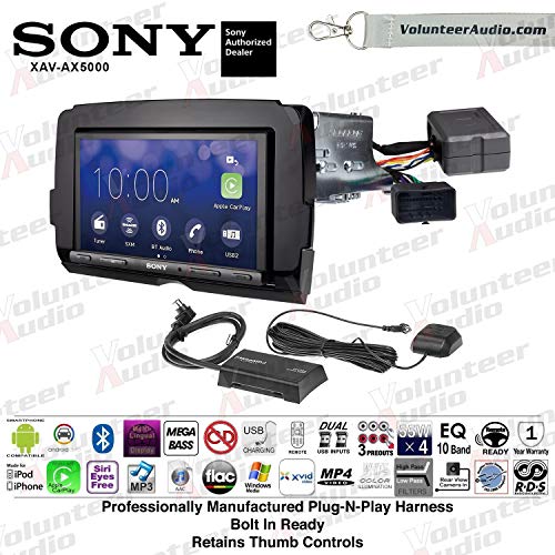 Sony XAV-AX5000 Double Din Radio Install Kit With Apple CarPlay, Android Auto, Sirius