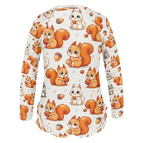 Cute Squirrel Eat Girls Long Sleeve Swimsuits One Piece Zipper Bathing Suit UPF 50+ Rashguard Swimwear3