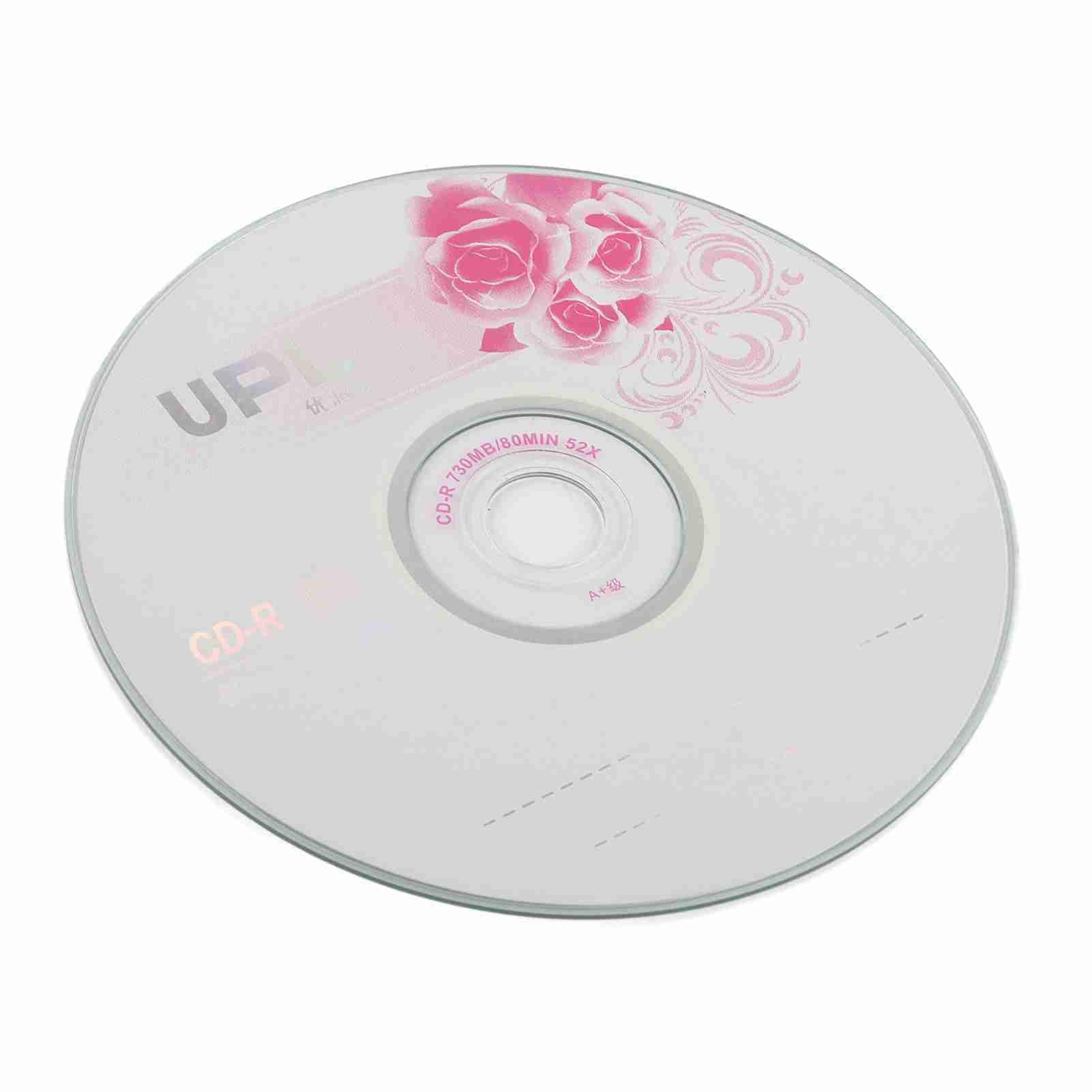 Disco Grabable CD en Blanco de 52 X 730 MB de Capacidad para Almacenamiento de Datos Eficiente, Compatible con Varias Unidades de CD R, Paquete de 10 con Funda Protectora para Almacenar (50