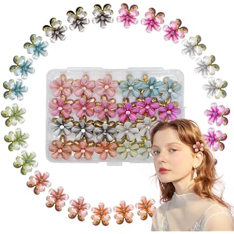 24pcs Mini Flower Hair Claw Clips Cover