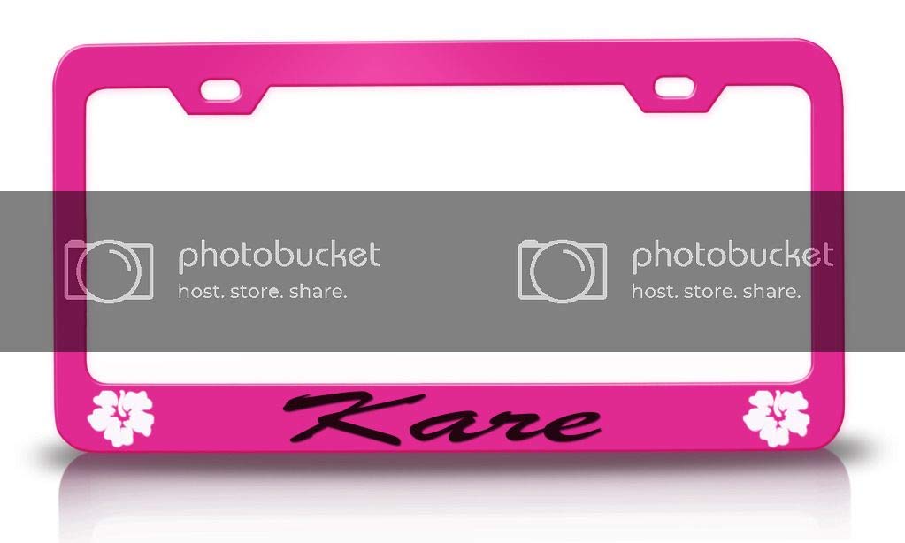 KARE Female Name Hibiscus Metal Car SUV Truck License Plate Frame Pn l60