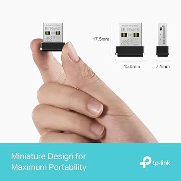 TP-Link Archer TX1U Nano; AX300 Mbps, Nano Design, Plug and Play, Linux and Windows(11/10/7) Supported, Wi-Fi 6 USB Adapter