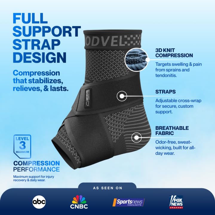 Modvel Foot & Ankle Brace Socks with Adjustable Support Strap – Compression Sleeve for Sprained Ankle, Plantar Fasciitis Relief Tendonitis & Arthritis, Stabilizing Foot & Ankle Support for Women & Men - Image 5