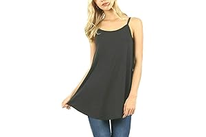 Invisible Shirt Extender for Regular and Plus Size Women - Reversible Spaghetti Strap Cami