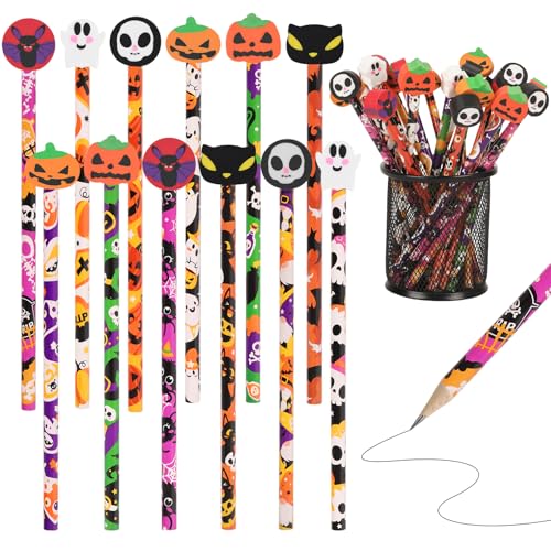 Lápices Halloween DIYASY 48 unidades madera grafito miniatura 1