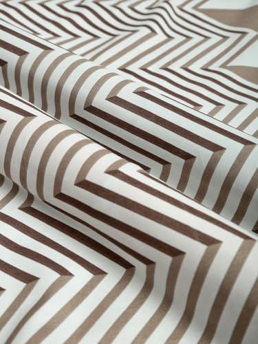Image of ROSARAHOME 180 TC Microfiber Flat Queen Size Double Bed Bedsheet with 2 Pillow Cover| Bedsheet:240cmx225cm Pillow Covers:45cmx70cm,Abstract Light Brown