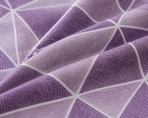 Image of Fitted Bedsheet Vine Geometric Print Glace Cotton 210 TC | Queen Size for Double Bed Fits 5 x 6.5 ft Mattress (60 x 78 Inch) | All Around Elastic | 2 Pillow Covers | 10 Inch Deep Pocket