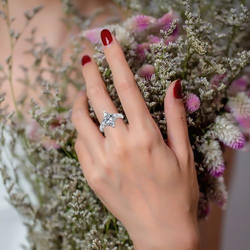 Moissanite Engagement Rings Set 2CT-4CT 925 Sterling Silver/10K Gold Anniversary Promise Diamond Ring Customizable Gold Rose Gold Women Jewelry Gifts for Mother Wife3