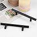 Probrico 10 Pack Black Stainless Steel Modern T Bar Cabinet Pulls, 2.5 Inch Hole Centers