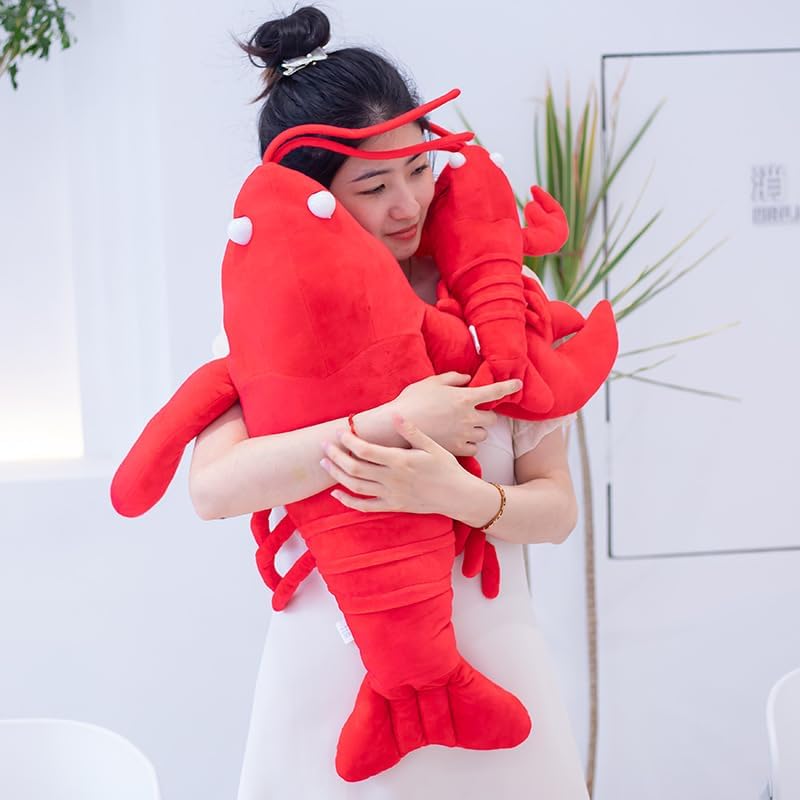 Lobster Plush Stuffed Animal Toy Lobster Pillow Suitable for Christmas and Birthday with Huggable Gifts (Red-Small) - Image 4