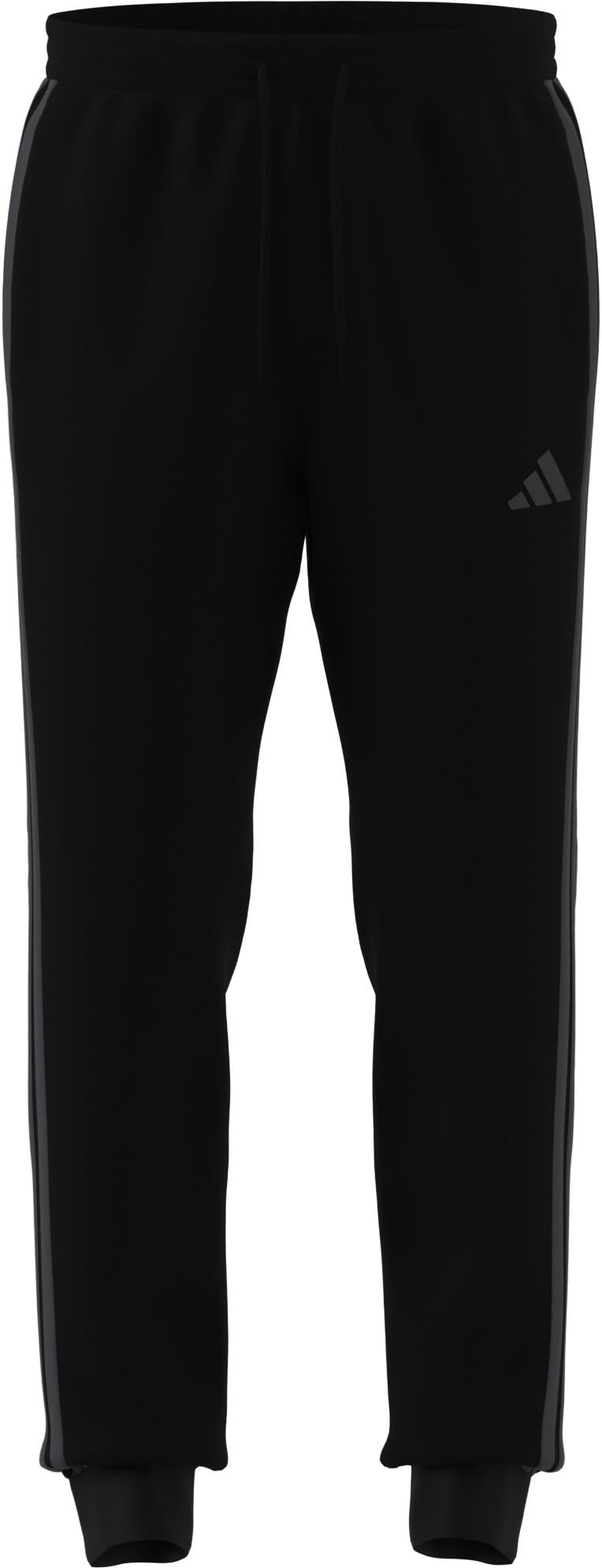 adidas Homme Essential Three Stripes Fleece Pant, Black/Carbon, M