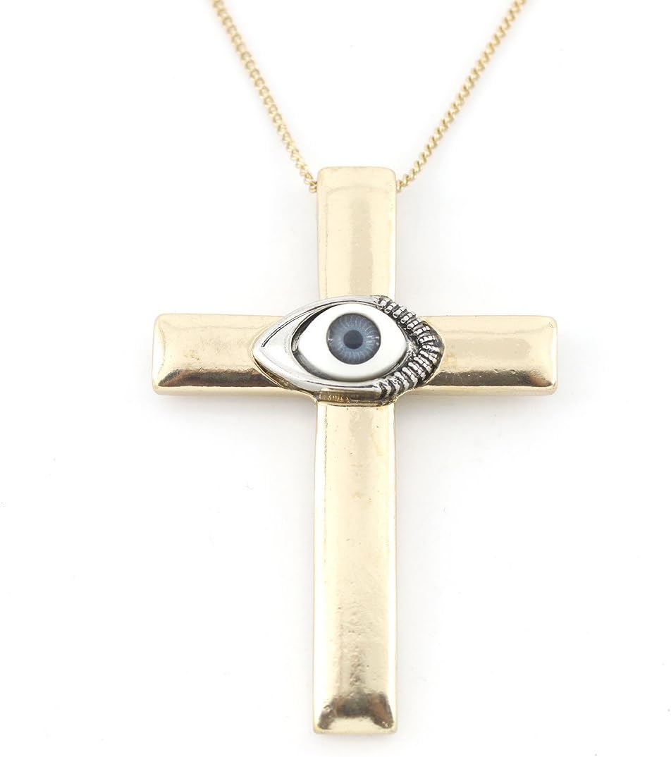 Gold tone Cross Pendant Necklace