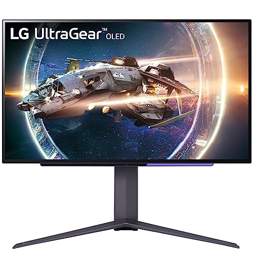 LG 27″ Ultragear™ OLED Gaming Monitor QHD (2560 x 1440) @240Hz & 0.03ms, DCI-P3 98.5%, Anti-Glare, G-SYNC Compatible, FreeSync Premium, Height/Swivel/Pivot Stand, HDMI, DP, Speakers, HP Out 27GR95QE