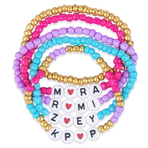Claire Katie Beaded Bracelets 5pcs Stackable Stretch Friendship Birthday Gifts Bracelets for Little Fans Daughter Women Unique Bracelets