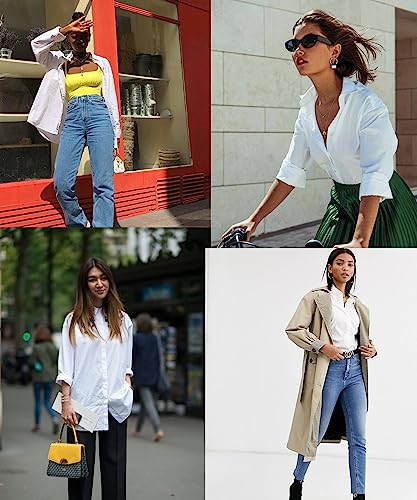 HOTOUCH Womens Cotton Basic Button Down Shirt Slim Fit Dress Shirts3