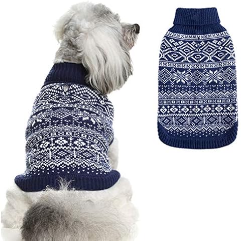 HOMIMP Dog Sweater Argyle - Warm Sweater Winter Clothes Puppy Soft Coat, Ugly Dog Sweater for Small Medium and Large Dogs, Pet Clothing Boy Girl Cover