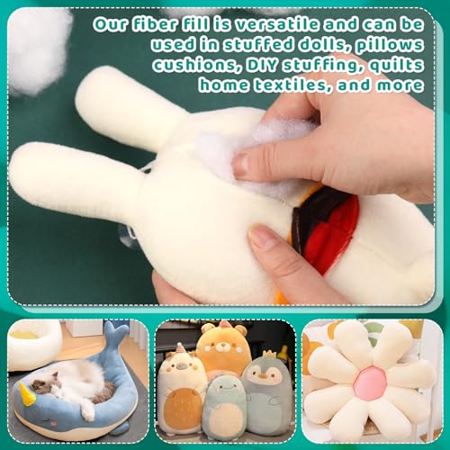 Image of LOKUNN 31.7oz /900g Polyester Fiber Fill, (2.12oz~3.97lb) Stuffing Pillow Filling Stuffing Cushion Filling, Batting High Resilience Fill Fiber for Stuffed Animals /DIY Crafts (White)