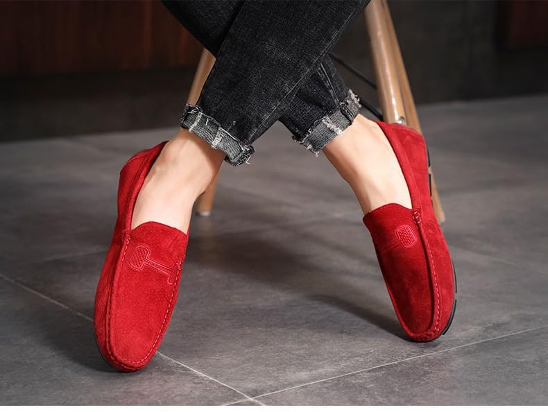 Men's Loafers Shoes Faux Leather Stitching Details Suede Vamp Rubber Sole Flexible Lightweight Comfortable Classic Slip On3