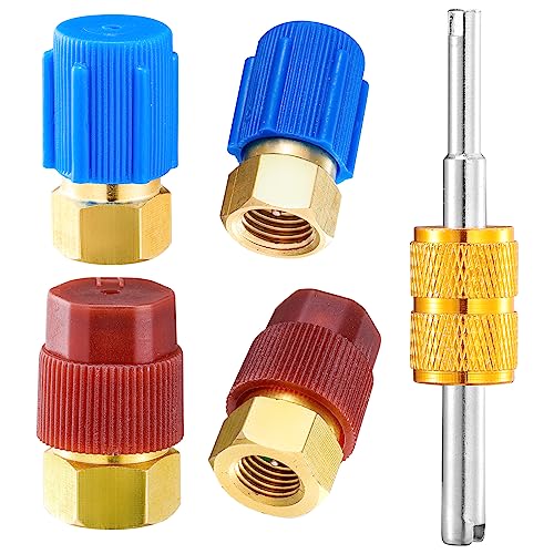 Adaptateur De Conversion R12 Vers R134a Pour Climatisation Auto - 7/16 Vers 3/8 - Kit Avec Raccords Haut/Bas